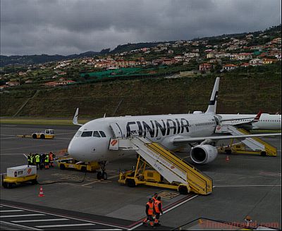 Finnair-Airbus auf Madeira