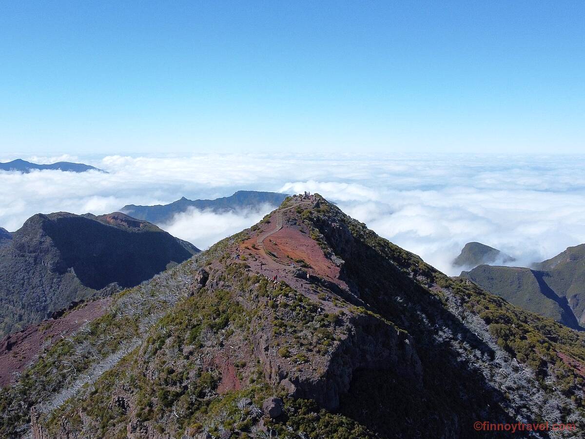 Eine Drohnenaufnahme des Pico Ruivo.