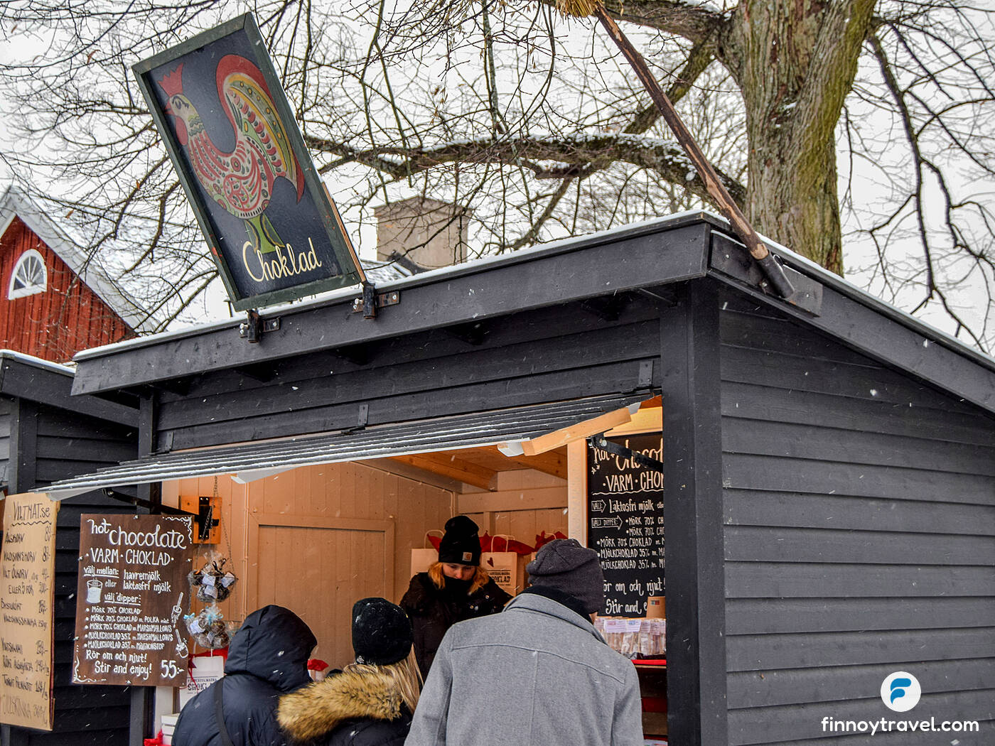 Hot chocolate drinks stall at Skansen's Christmas Market