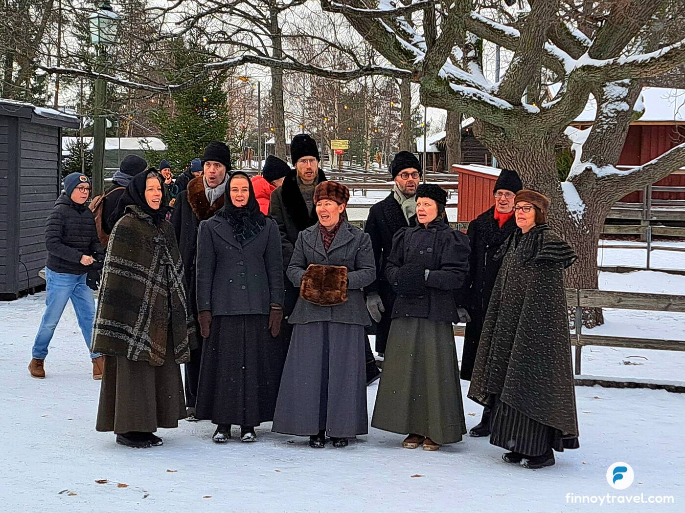 A choir performing at Skansen's Christmas Market