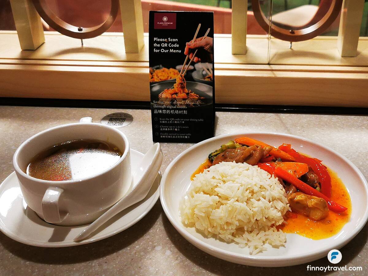 QR code for ordering warm foods at Plaza Premium Lounge