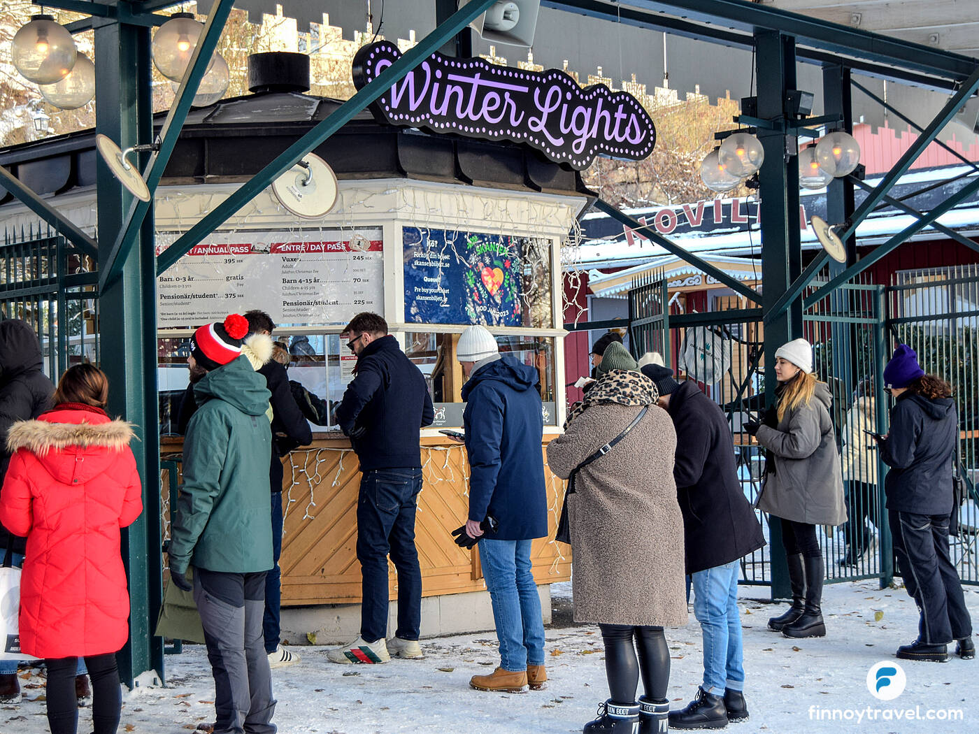 Visitors queuing to buy Skansen entrance tickets