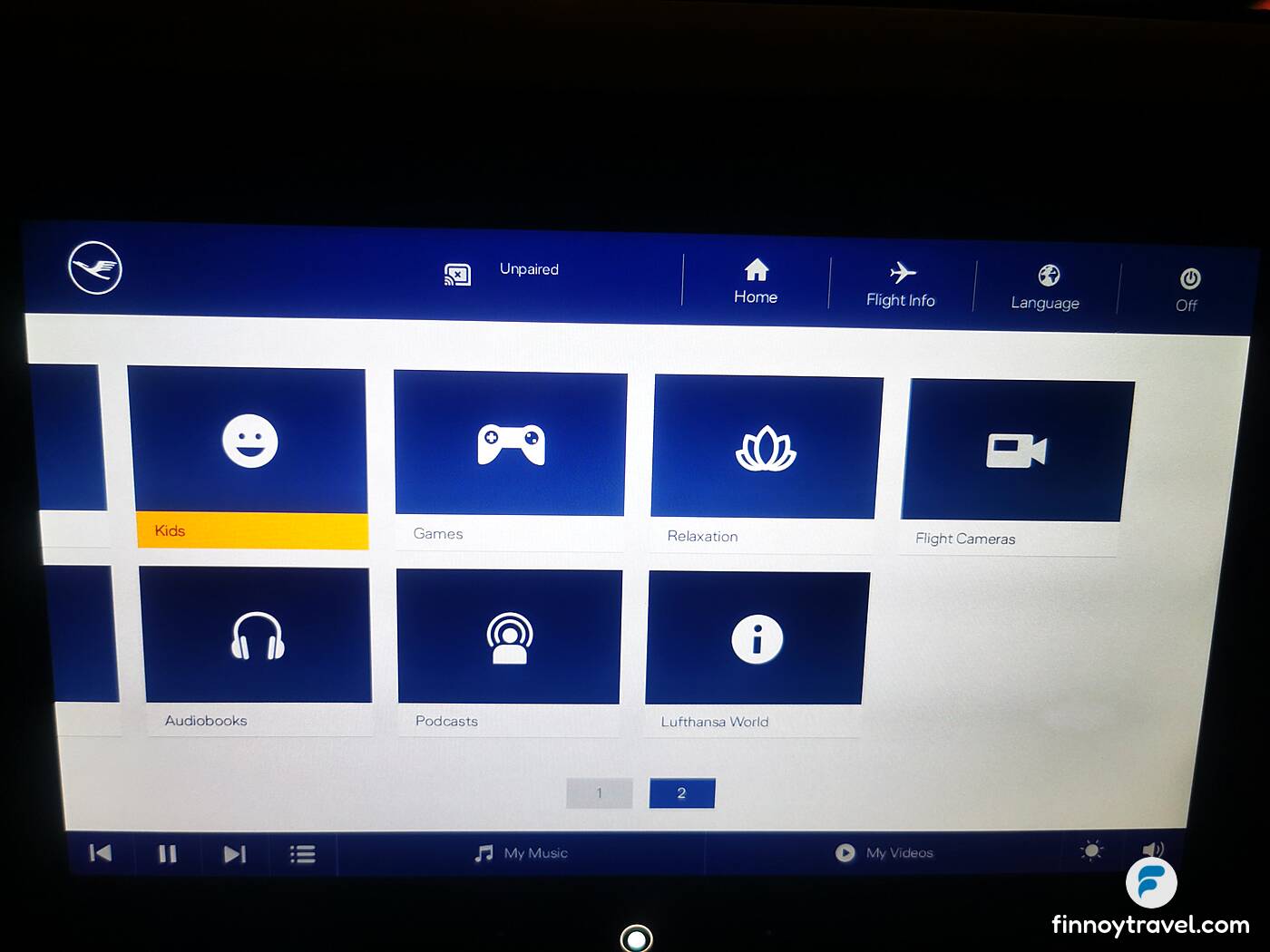in-flight entertainment system features of Lufthansa
