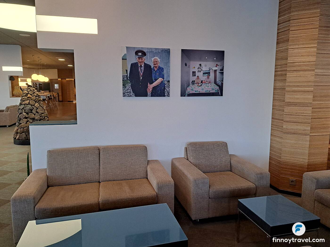 Photos on the wall of Saga Lounge