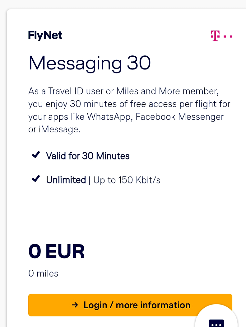 Wi-Fi de mensajer&iacute;a de Lufthansa