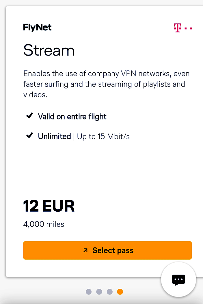 Wi-Fi Stream de Lufthansa