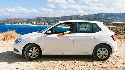 Our hire car Skoda Fabia in Crete