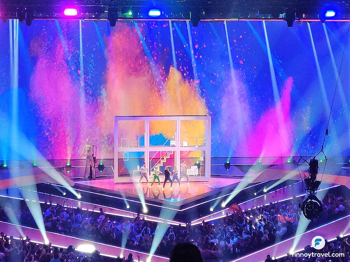 Colourful lights on the Eurovision stage