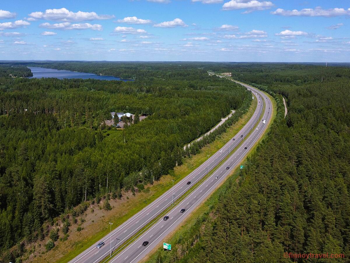 Cars at a motorway in Finland