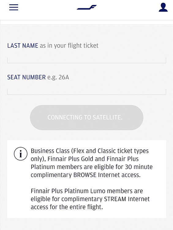 Finnair Business Class Wi-Fi