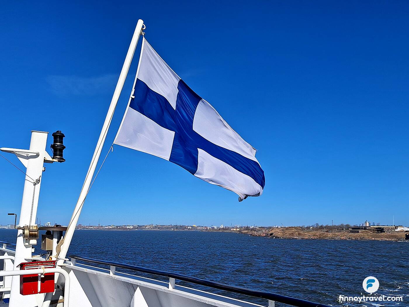 Finnish flag on Viking XPRS