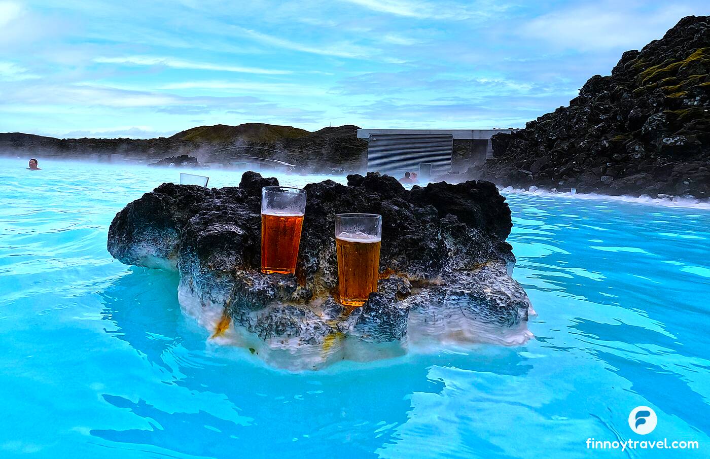Beer glasses in Blue Lagoon