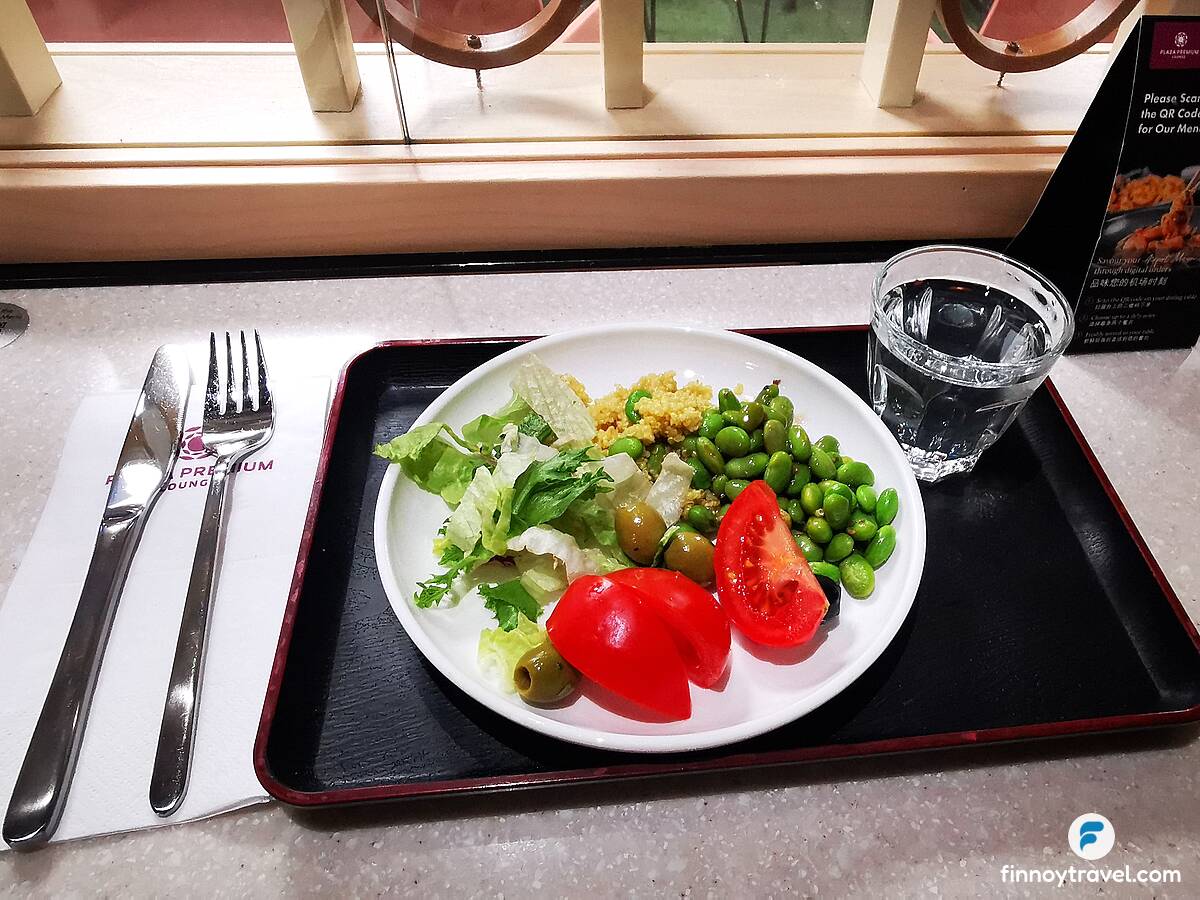 Salad at Plaza Premium Lounge in Helsinki Airport