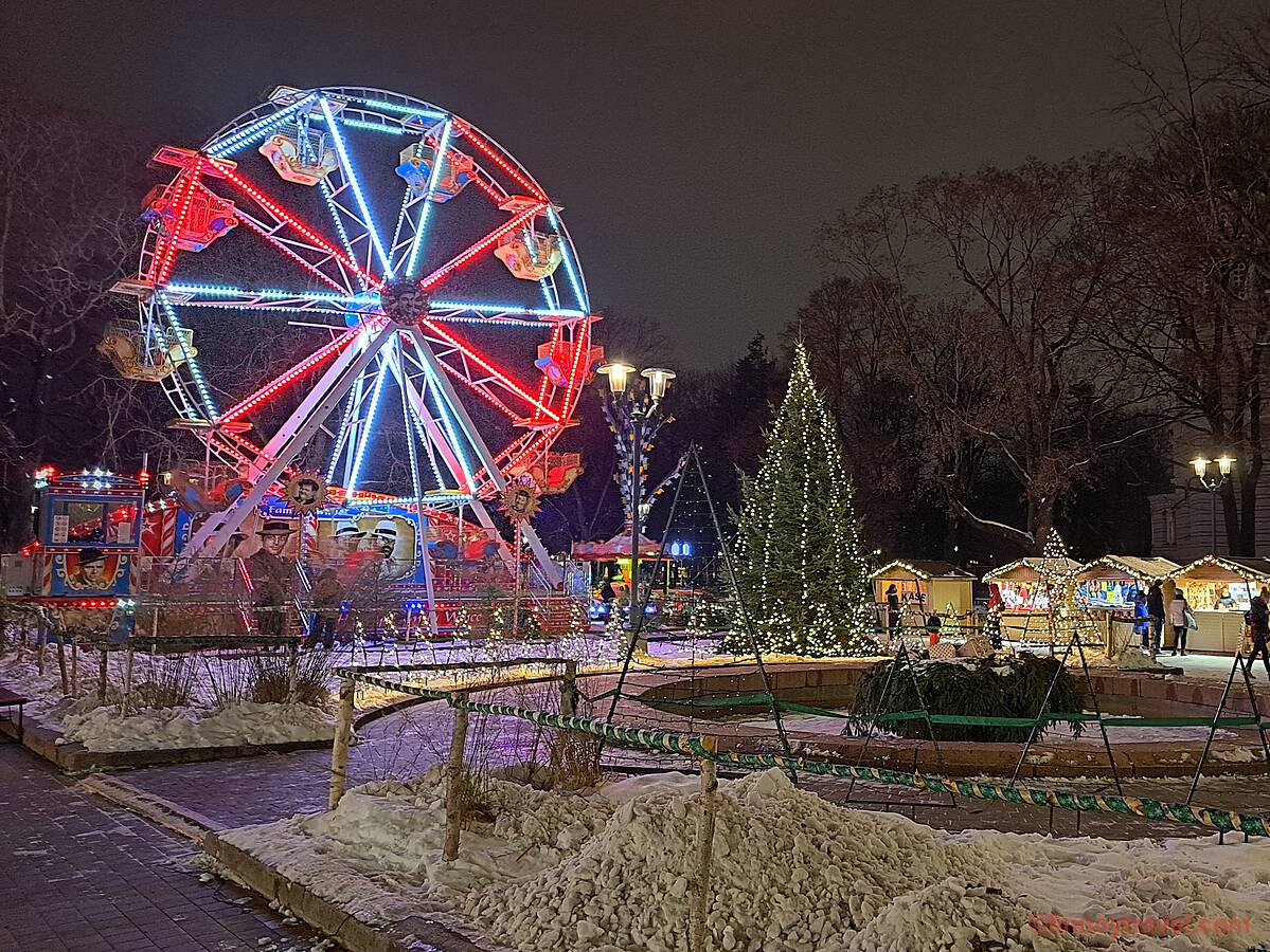 Esplanade Christmas Park with a Ferris wheel