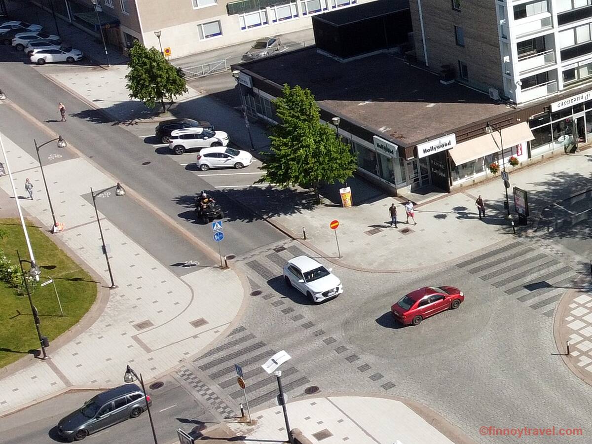 A road intersection in Rauma, Finland