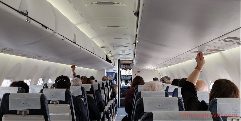 The cabin of SATA Air Acores Dash Q400