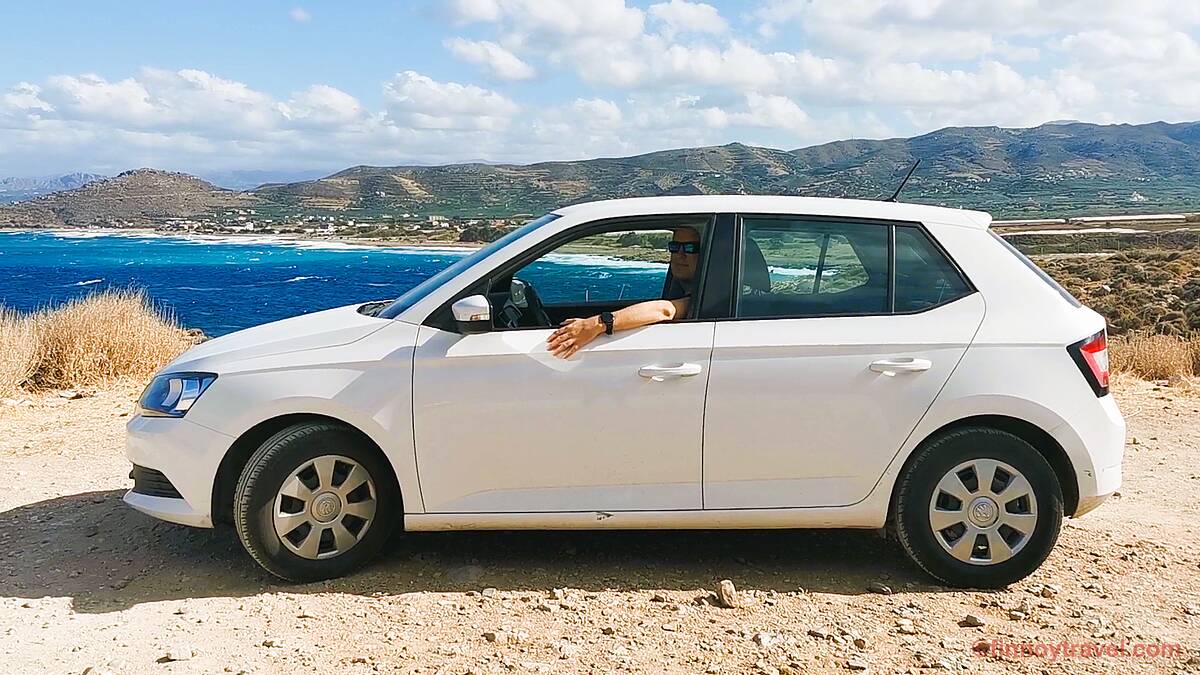 Our hire car Skoda Fabia in Crete
