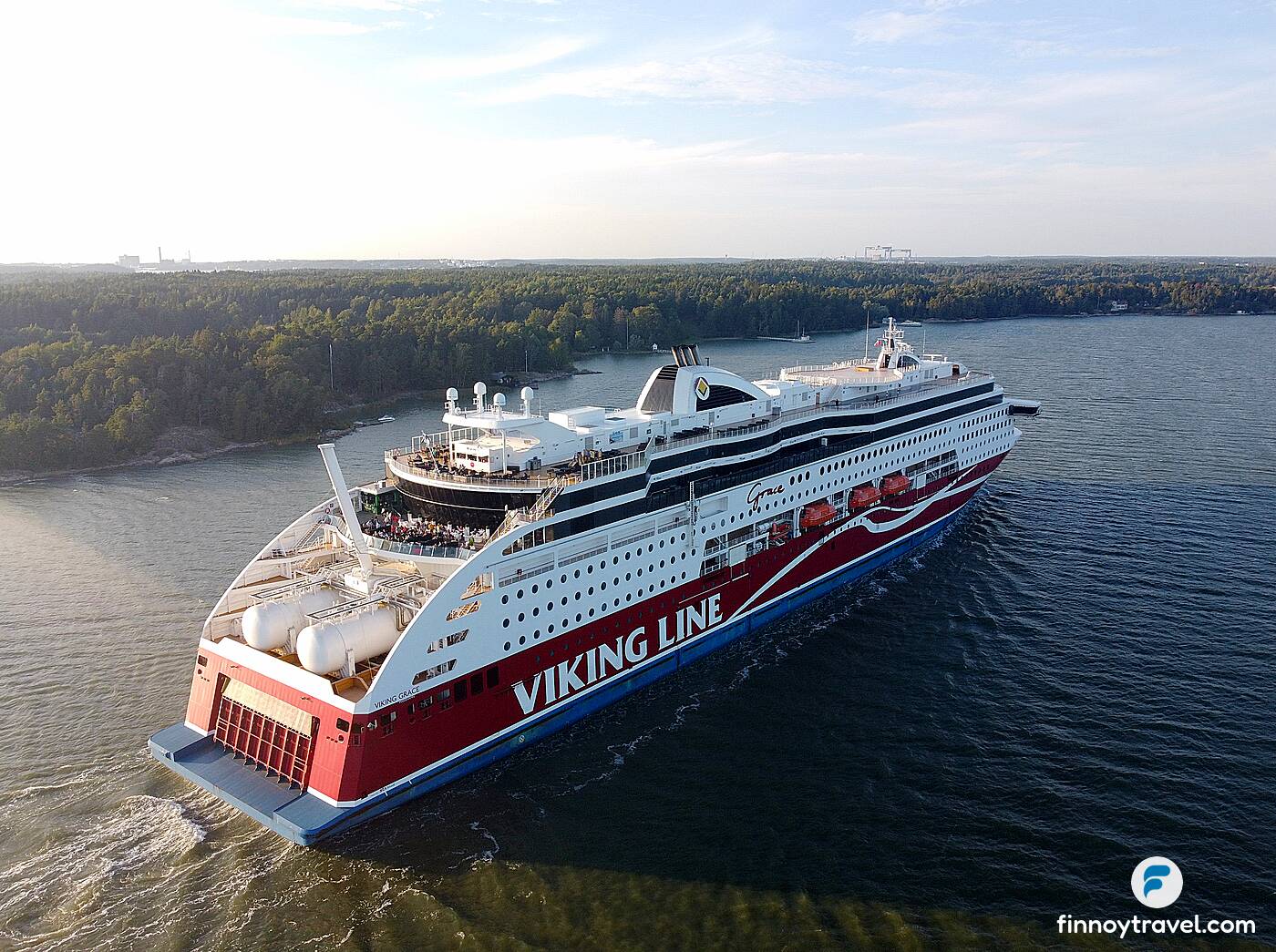 Viking Grace and sunset