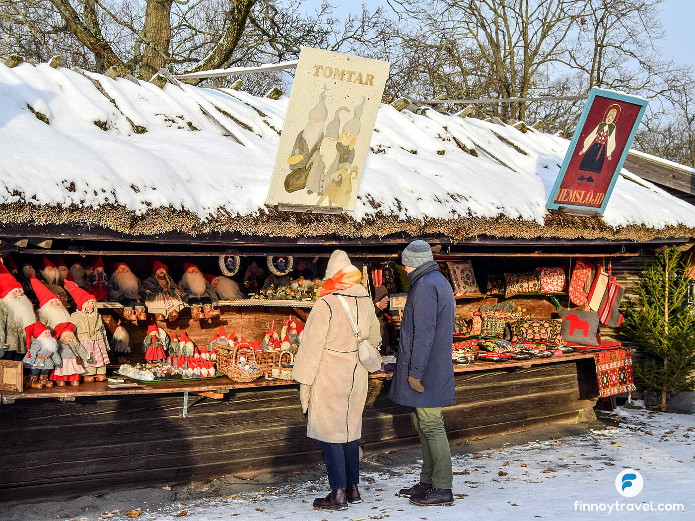 A handicraft Christmas market stall at the Skansen