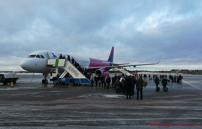 Wizzair plane at Turku Airport