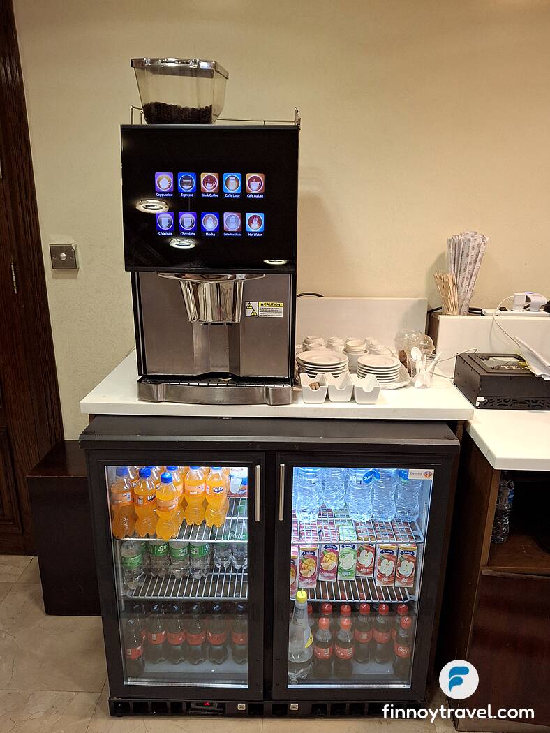 coffee machine and fridge