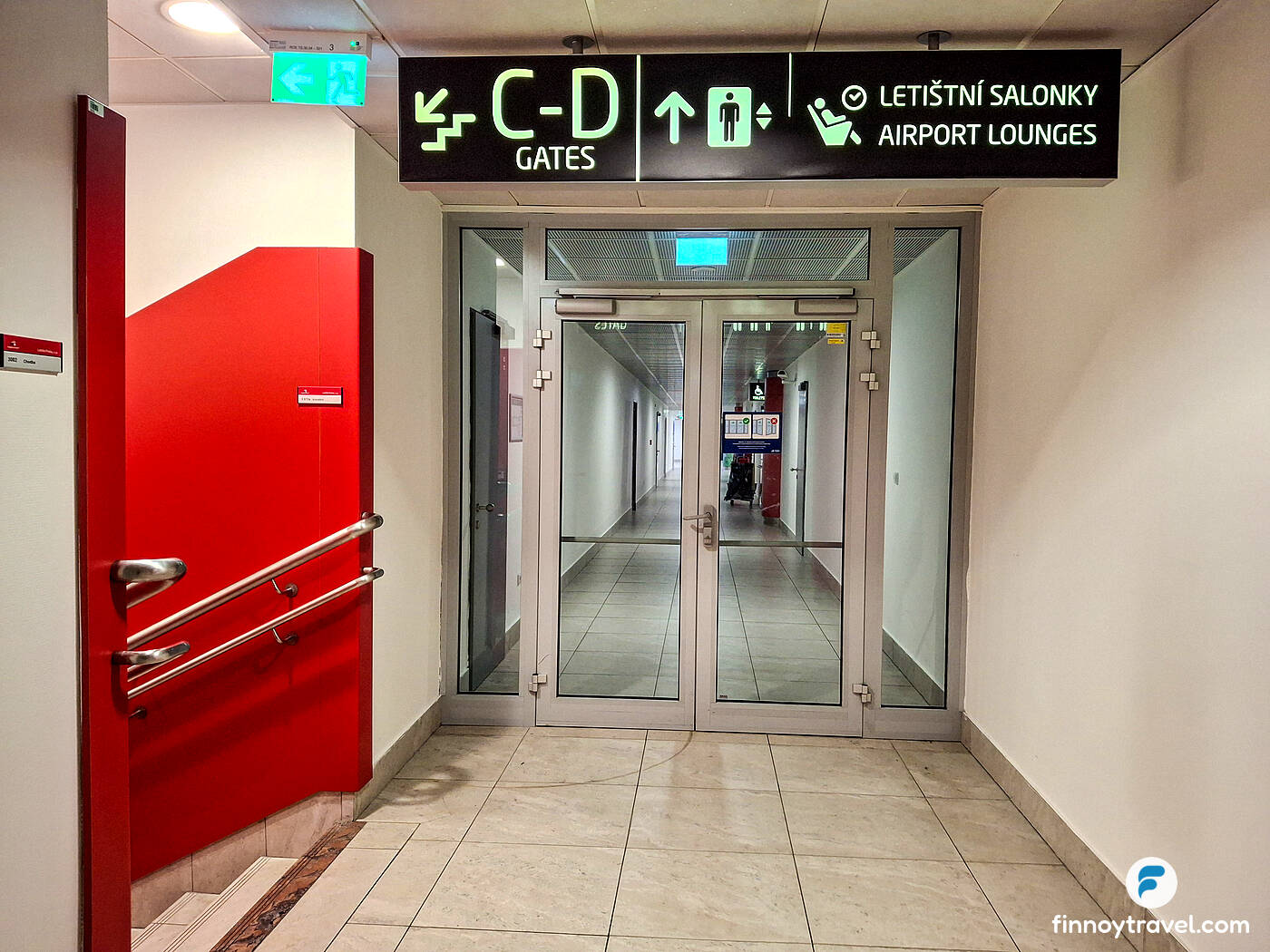 Corridor to airport lounge