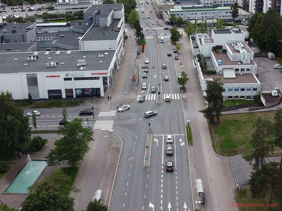 A road intersection in Hyvinkää, Finland