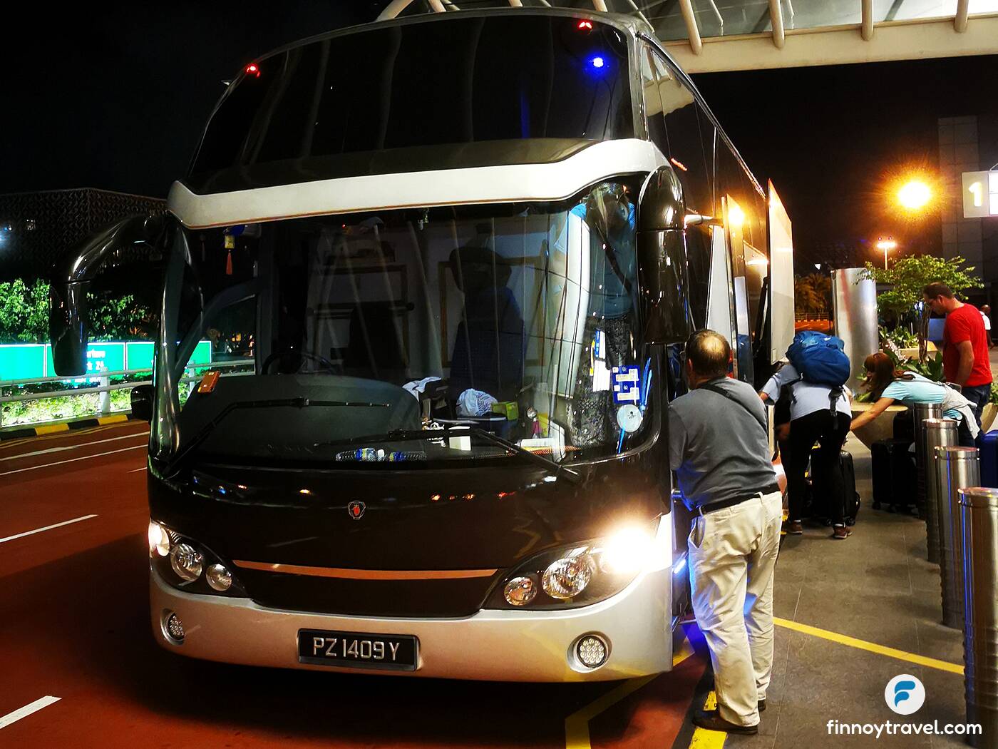 shuttle bus in Grand Park City Hall Hotel taking passengers affected by cancelled Lufthansa flight