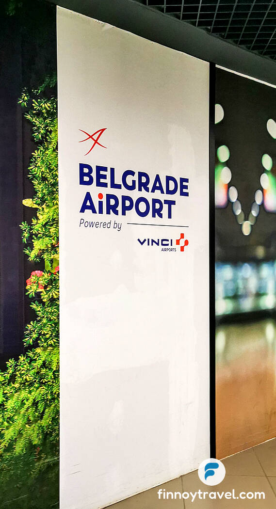 A sign of Belgrade Airport