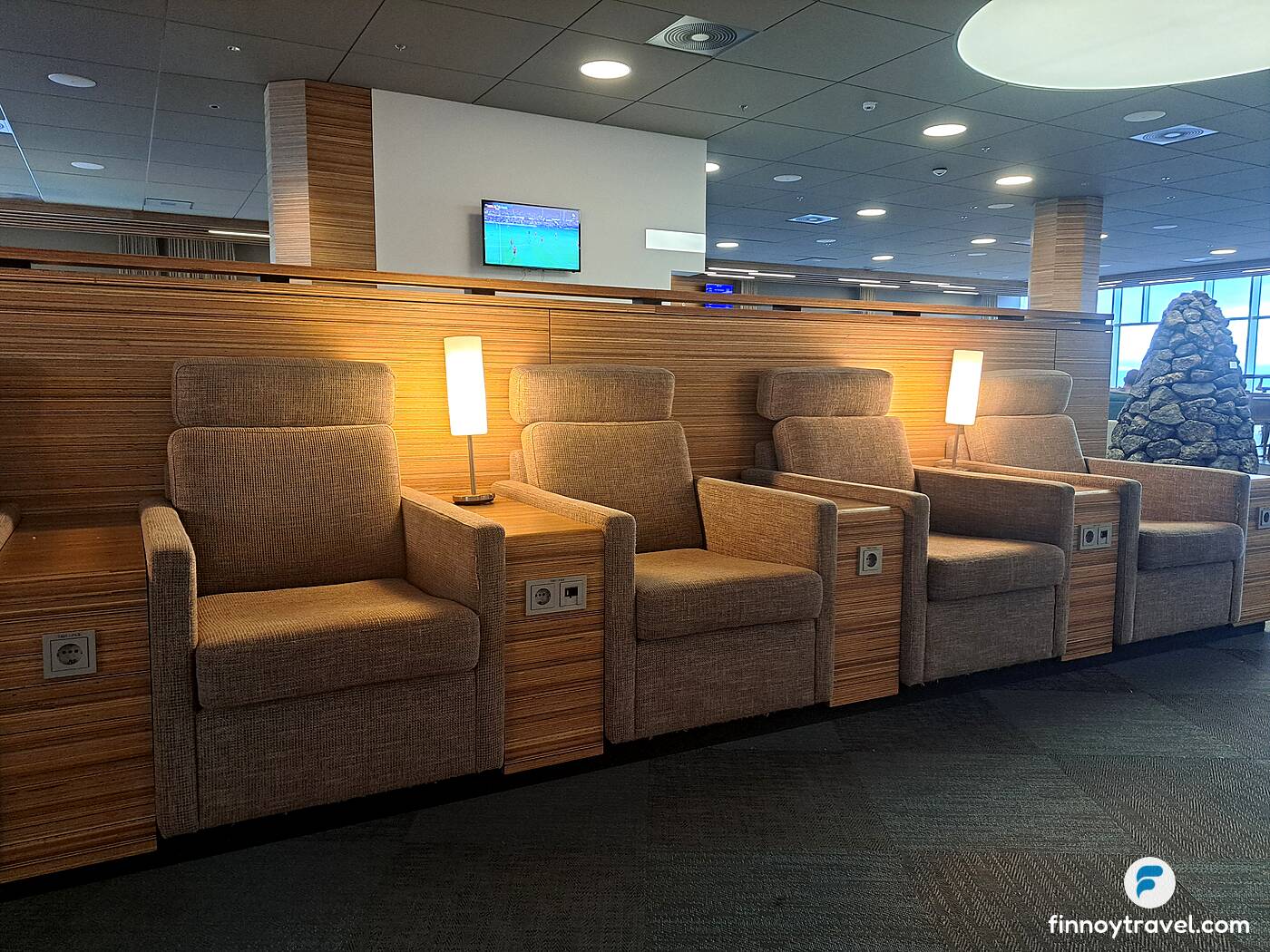 Soft chair in Icelandair Saga Lounge