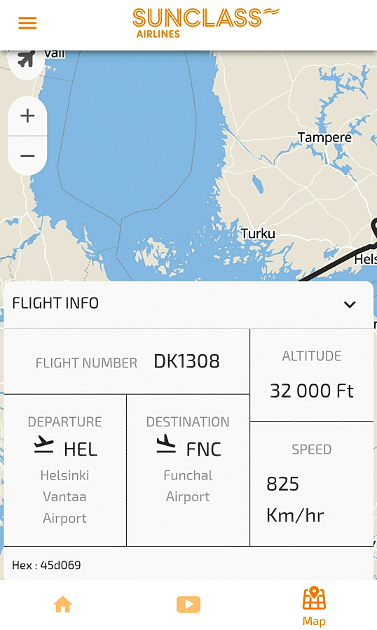 サンクラス・エアラインズの機内エンターテインメントのフライト技術情報