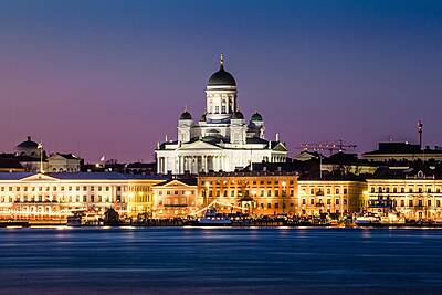 Helsinque ao entardecer