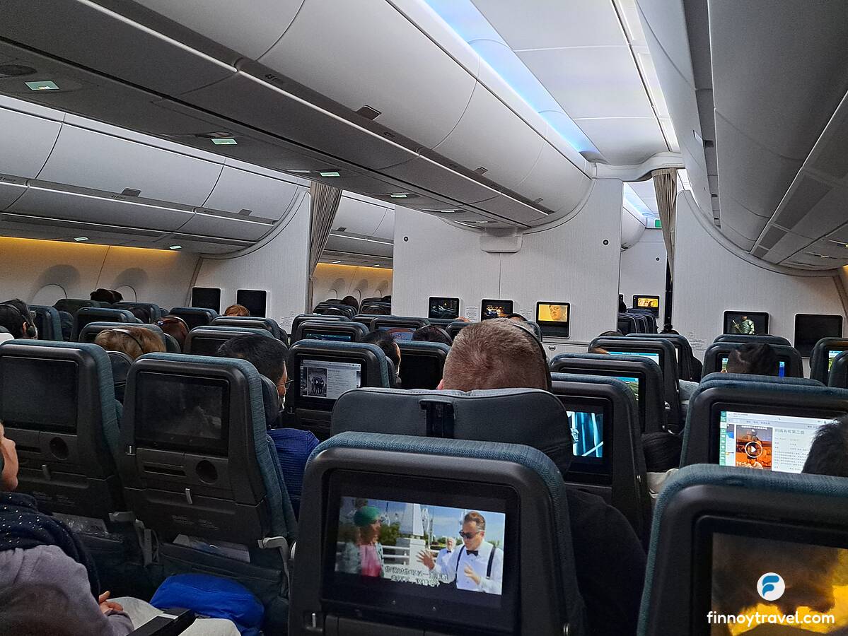 A cabine do A350 da Cathay Pacific