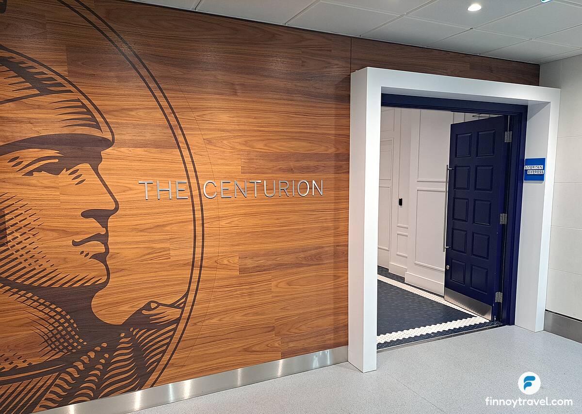 A entrada do Centurion Lounge