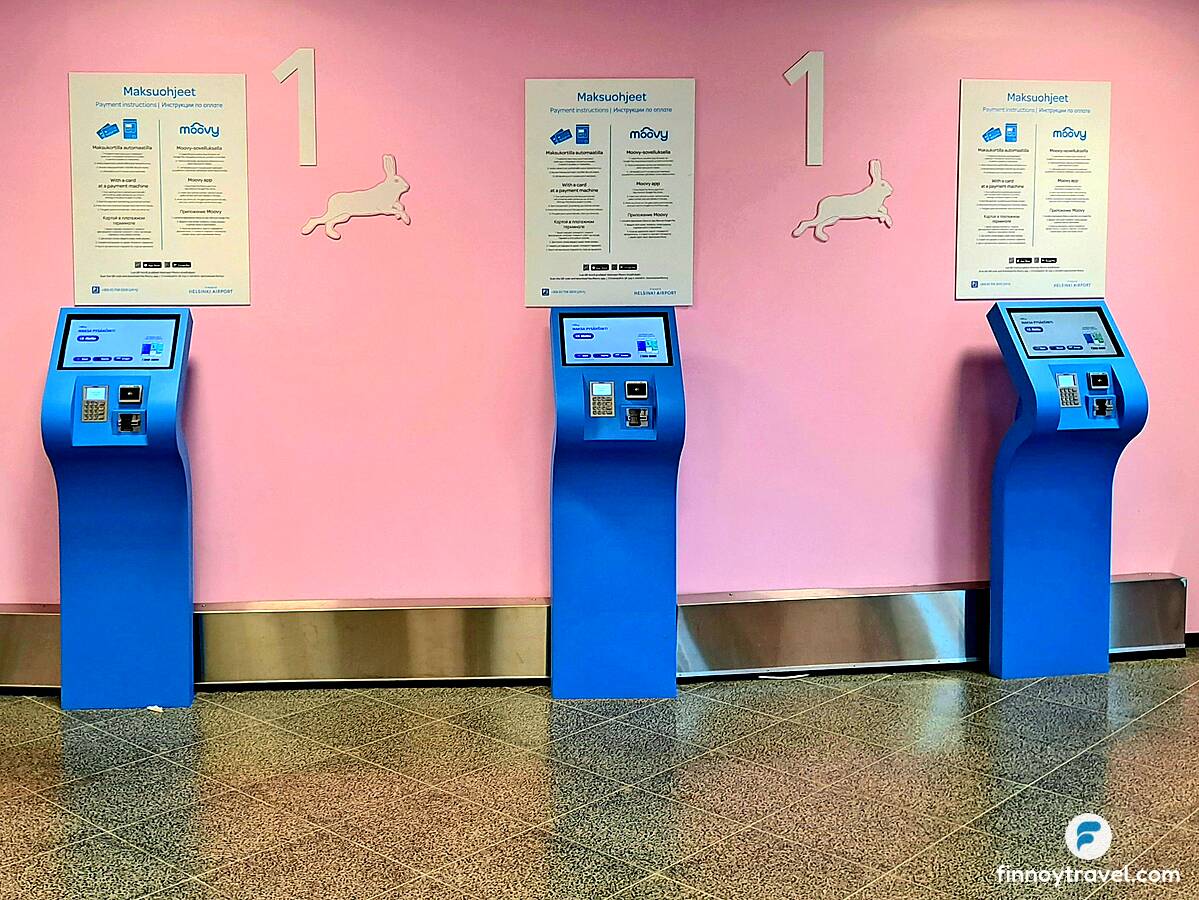 M&aacute;quinas de pagamento de estacionamento no Helsinki-Vantaa