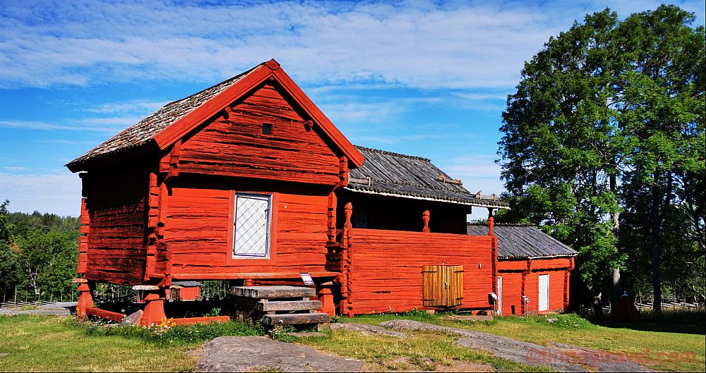 Casa vermelha em Kastelholm