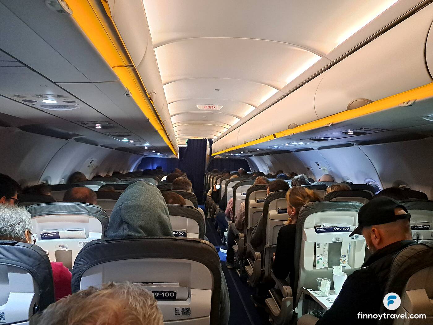 Cabine do Airbus A319 da Lufthansa