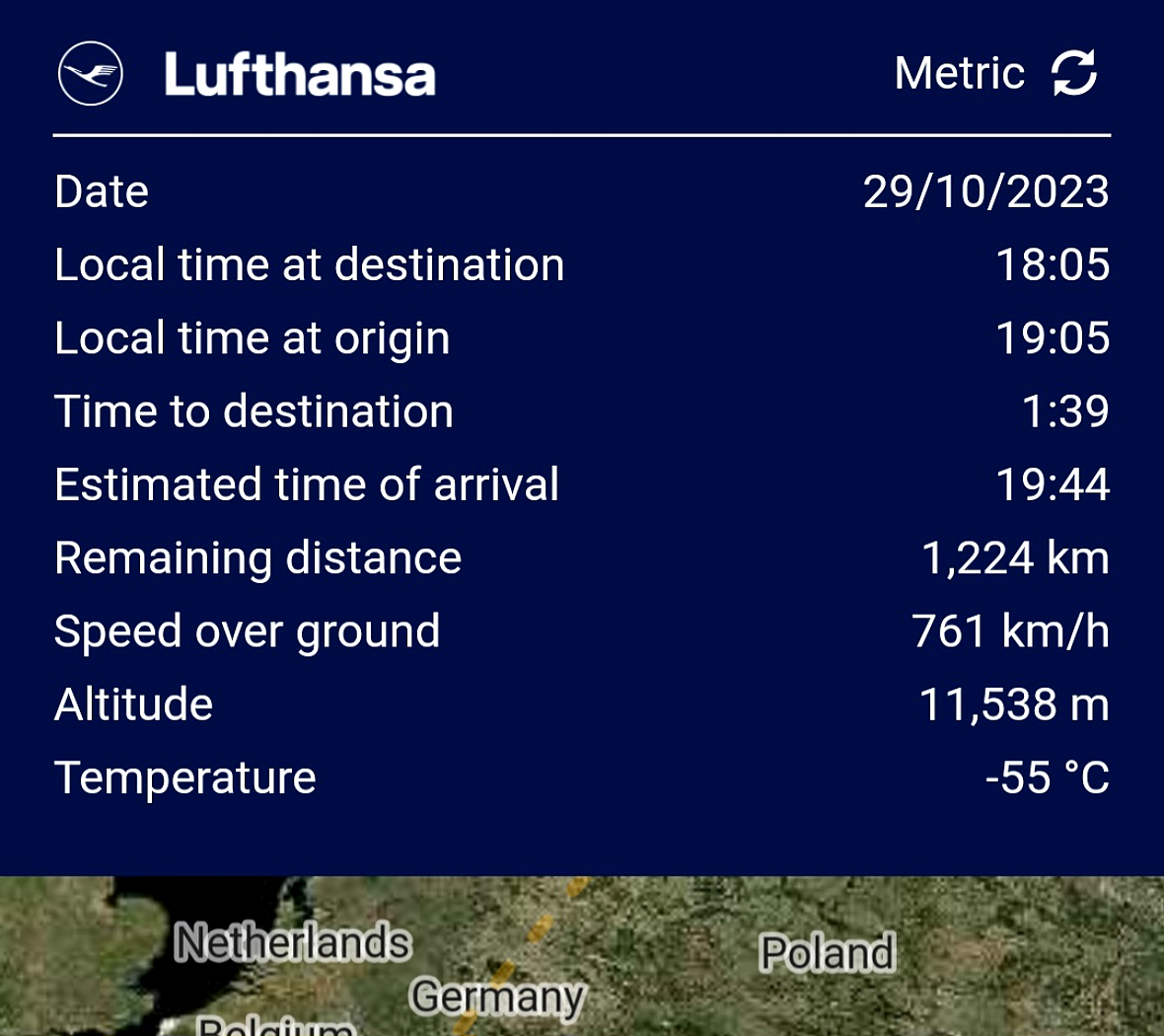 Dados t&eacute;cnicos do voo
