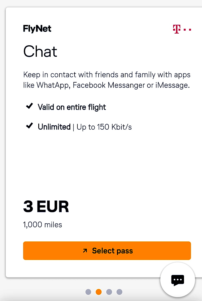 Wi‑Fi para chat da Lufthansa