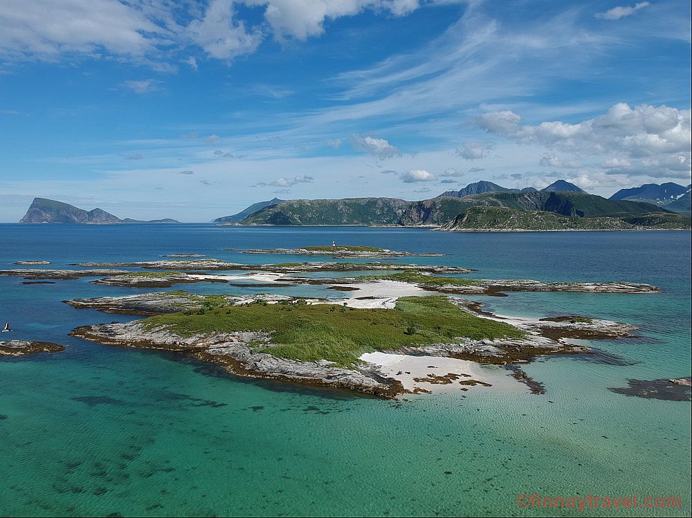 Praia branca em Sommaroy