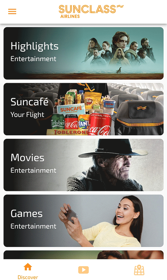 Sistema de entretenimento da Sunclass