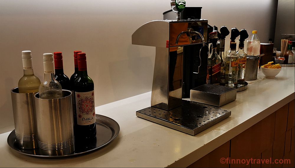 Bebidas alco&oacute;licas na Aspire Lounge do Aeroporto de Copenhague