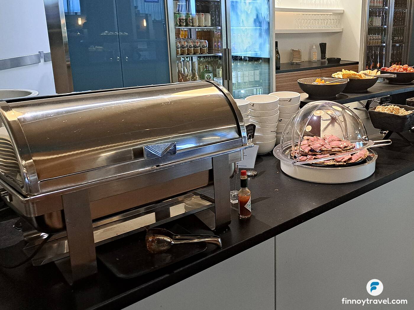 Comidas quentes na Saga Lounge