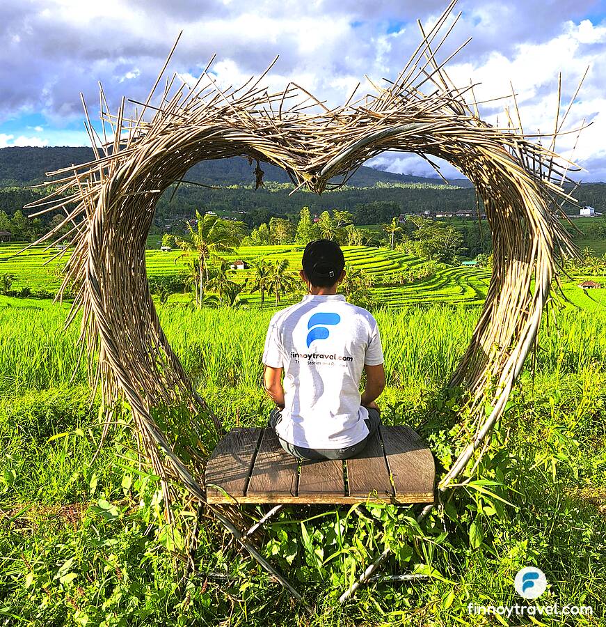 Isang upuan sa mga hagdang palayan ng Jatiluwih