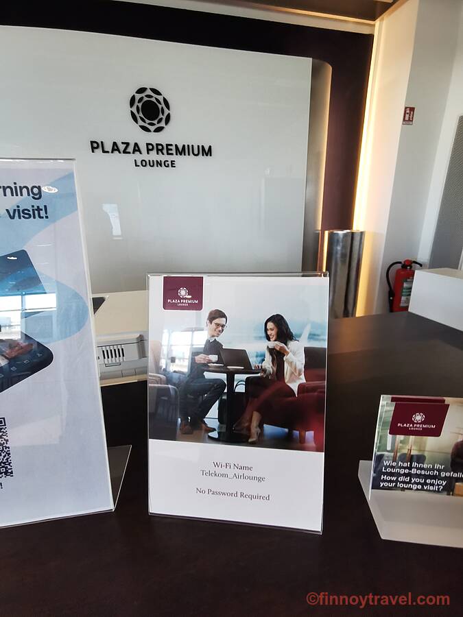 法兰克福机场 Plaza Premium Lounge 的 Wi‑Fi 连接信息。