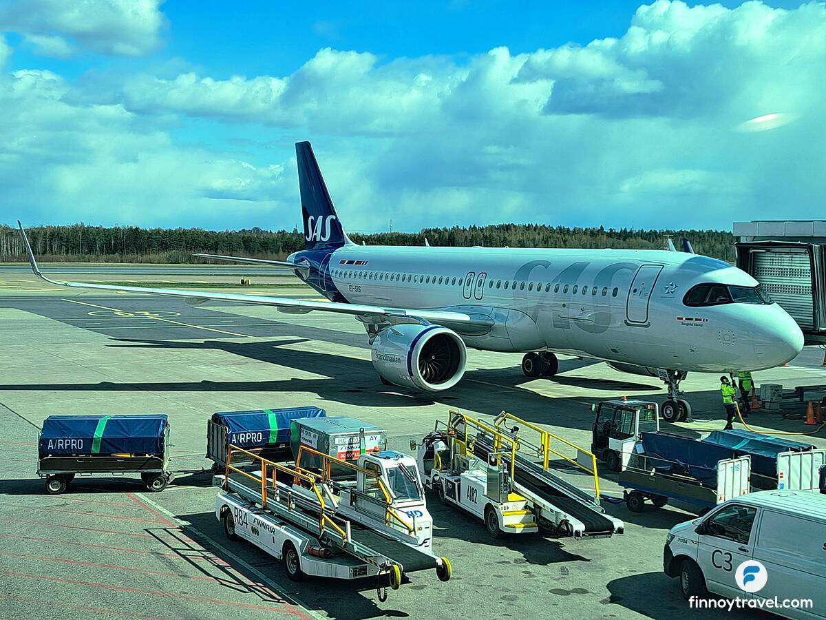 SAS 空客 A320neo 在赫尔辛基机场